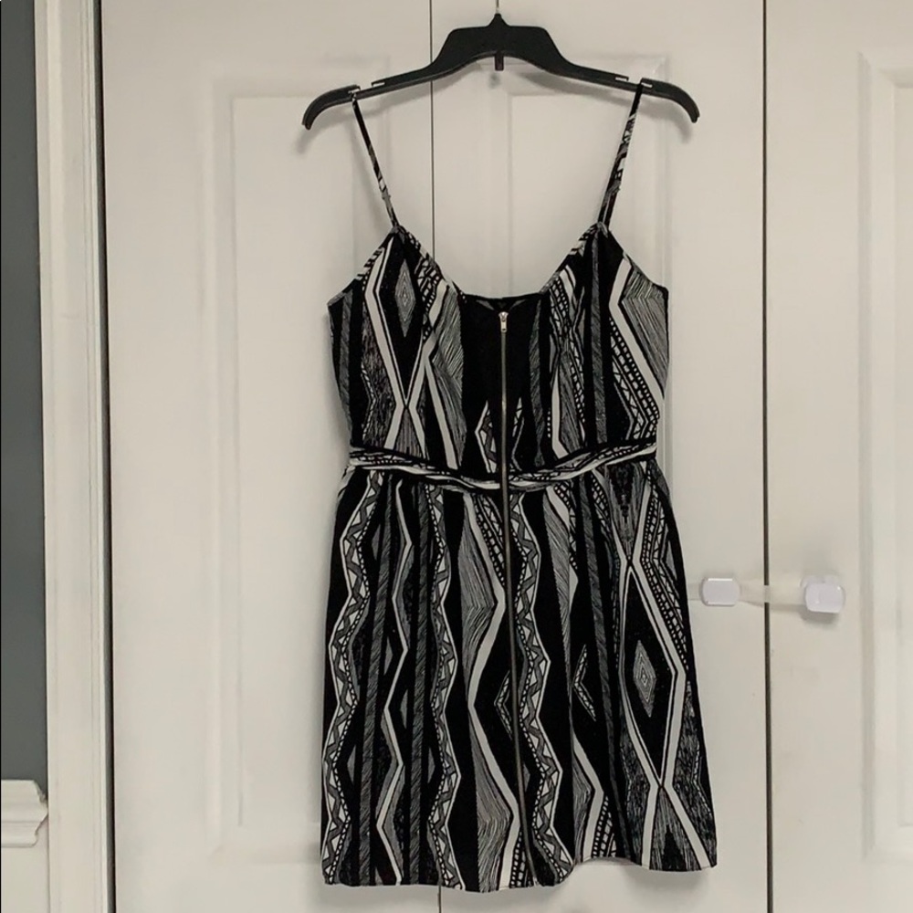 Black and white tribal print dress